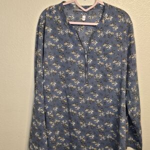 Floral Blue Women's Top